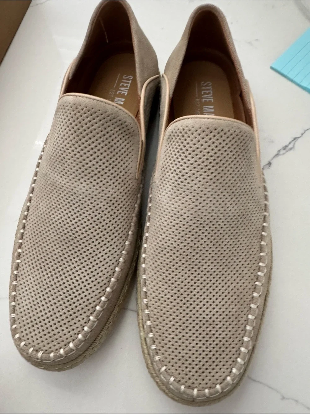 Steve Madden Cream Perforated Slip-On Loafer